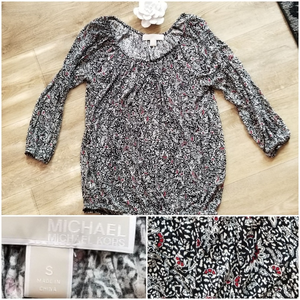 Michael Michael Kors Black &White Paisley Peasant